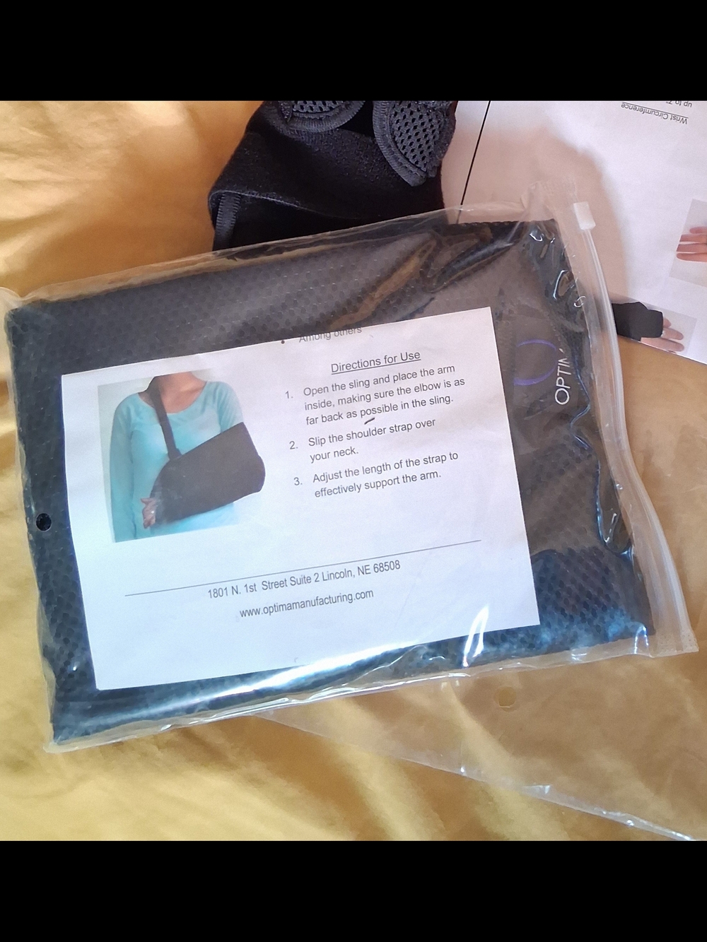 Black Arm Sling Support Bag